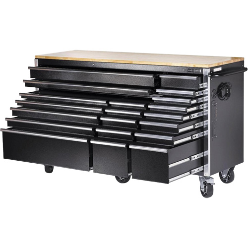 HDRC7220 HD Series Roller Cabinet, 20 Drawers, 72" W x 24" D x 42-3/10" H, Black D. Morneault & Fils
