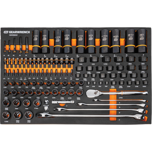 Jeu d'outils de m&eacute;canicien dans des plateaux modulaires en mousse avec conteneur de rangement, 247 morceaux D. Morneault & Fils