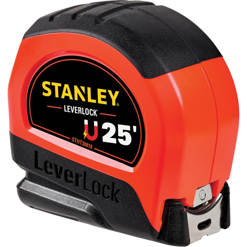 High-Visibility Magnetic LEVERLOCK&reg; Tape Measure, 25', Imperial Graduations D. Morneault & Fils