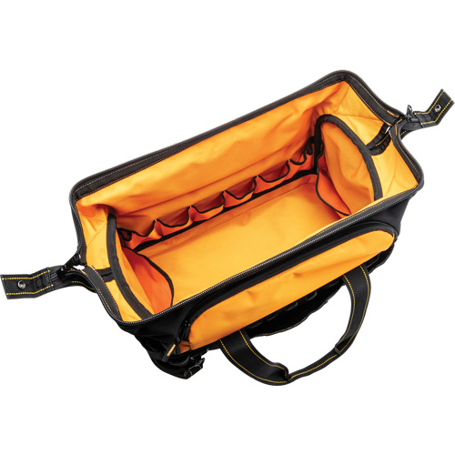 Sac &agrave; outils de 20" pour les professionnels, Nylon, 33 pochettes, Noir/Orange D. Morneault & Fils