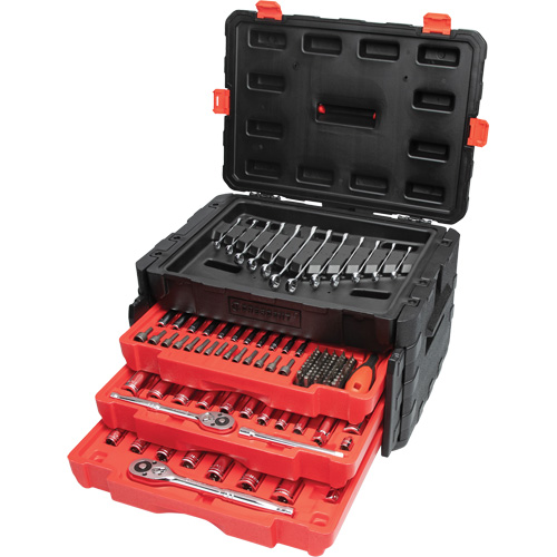 1/4", 3/8" & 1/2" Mechanics Hand Tool Set with 3-Drawer Storage Case D. Morneault & Fils
