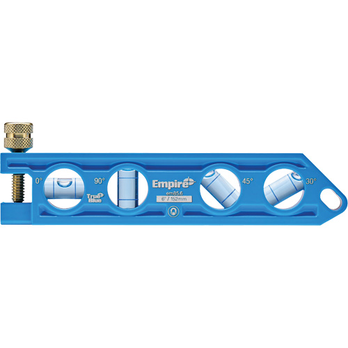 Niveau torpille moul&eacute; sous pression TRUE BLUE, 6" lo, Aluminium, 4 fioles D. Morneault & Fils