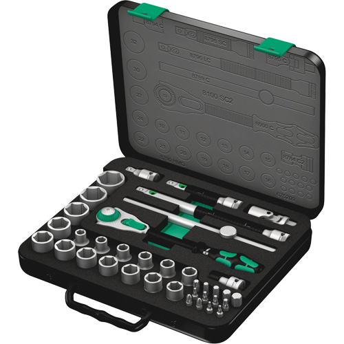 8100 SC 2 Zyklop Speed Ratchet Set, 37 Pcs, 3/8" Drive Size D. Morneault & Fils