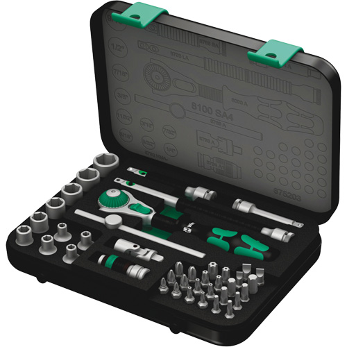 8100 SA 4 Zyklop Speed Ratchet Set, 41 Pcs, 1/4" Drive Size D. Morneault & Fils