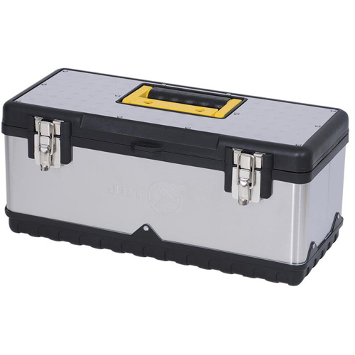 JPSTB-20 Stainless Steel Hand Tool Box, 9-63/100" D x 20" W x 8-7/8" H, Black/Silver D. Morneault & Fils