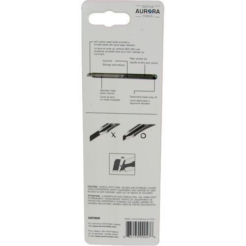 Couteau d'usage g&eacute;n&eacute;ral de 9 mm , Acier inoxydable, Prise en Plastique D. Morneault & Fils