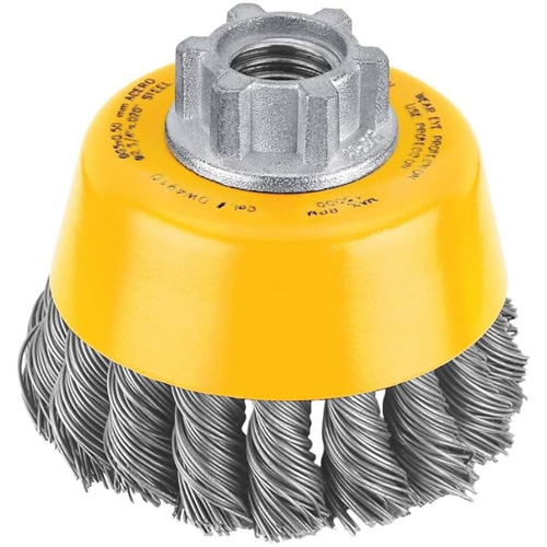 HP Carbon Knot Wire Cup Brush, 3" Dia. x 5/8"-11 Arbor D. Morneault & Fils