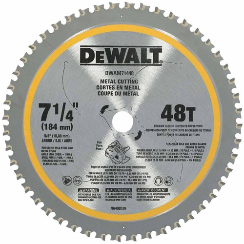 Circular Saw Blade, 7-1/4", 48 Teeth, Metal Use D. Morneault & Fils
