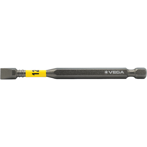 Embout pour outils &eacute;lectriques Impactech, Fente, Embout 12F-14R, Prise 1/4", Longueur 3-1/2" D. Morneault & Fils