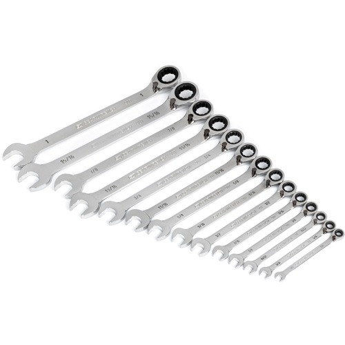 Jeu de cl&eacute;s &agrave; cliquets r&eacute;versibles SAE &agrave; 12 pans et 90 dents, Combinaison &agrave; cliquet, 14 morceaux, Imp&eacute;rial D. Morneault & Fils