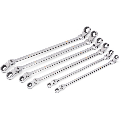 90-Tooth 12 Point Metric GearBox Double Ratcheting Wrench Set, Flex Head, 6 Pieces, Metric D. Morneault & Fils