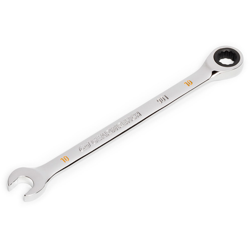 90-Tooth Ratcheting Combination Wrench, 12 Point, 10 mm, Chrome Finish D. Morneault & Fils