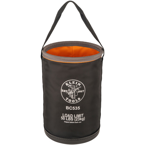 Straight Utility Bucket, 17" L x 12" W x 4" H, Nylon, Black/Grey/Orange D. Morneault & Fils