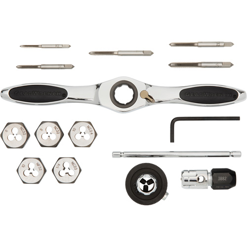 SAE Ratcheting Tap & Die Set, 15 Pieces D. Morneault & Fils