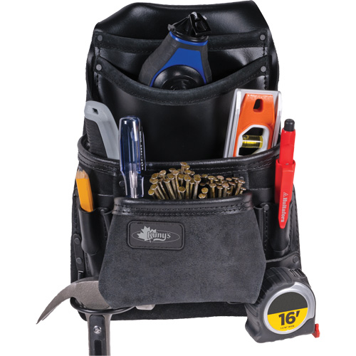 Sac robuste Phantom pour clous et outils, Cuir, 10 pochettes, Noir D. Morneault & Fils