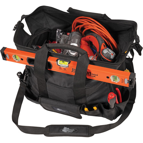 Sac &agrave; outils Phantom 18" pour entrepreneur, Polyester balistique, 25 pochettes, Noir D. Morneault & Fils