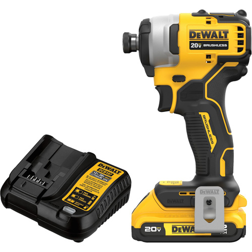 ATOMIC COMPACT SERIESMAX* Brushless Cordless Compact Impact Driver Kit, 1/4", 1700 in-lbs Max. Torque, 20 V, Lithium-Ion D. Morneault & Fils