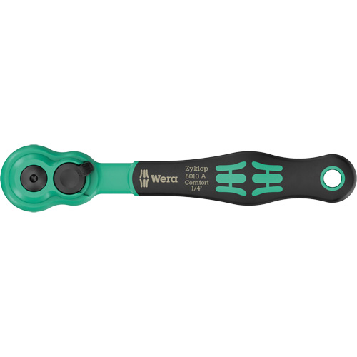 A Zyklop Comfort Ratchet with Reversing Lever, 1/4" Drive, Ergonomic Handle D. Morneault & Fils