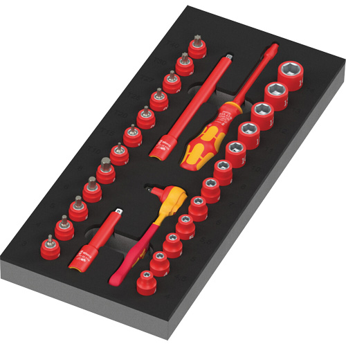 Insert en mousse pour jeu avec cliquet 8007 A VDE Zyklop VDE 1, 1000 V, 30 M D. Morneault & Fils