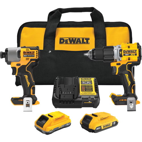 XR Brushless Cordless Premium Drill Driver Kit with 4 Ah POWERSTACK Battery and 2 Ah Battery, 20 V D. Morneault & Fils