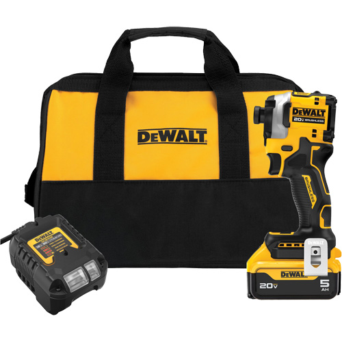ATOMIC Brushless Cordless 3-Speed Impact Driver Kit, 1/4", 1825 in-lbs Max. Torque, 20 V, Lithium-Ion D. Morneault & Fils