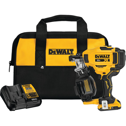 15° Cordless Coil Roofing Nailer Kit, 20 V, Lithium-Ion D. Morneault & Fils