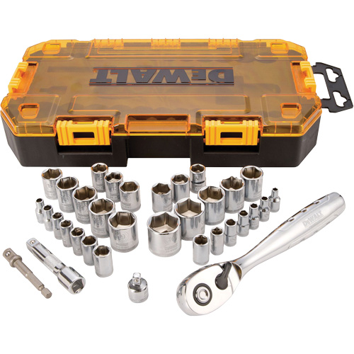 1/4" & 3/8" Drive Socket Set, 34 Pcs D. Morneault & Fils