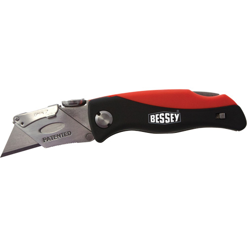Folding Utility Knife, 2-3/8" Blade, Plastic/Cushion Handle D. Morneault & Fils