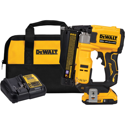 ATOMIC COMPACT SERIES Brushless Cordless 23 Ga. Pin Nailer Kit, 20 V, Lithium-Ion D. Morneault & Fils
