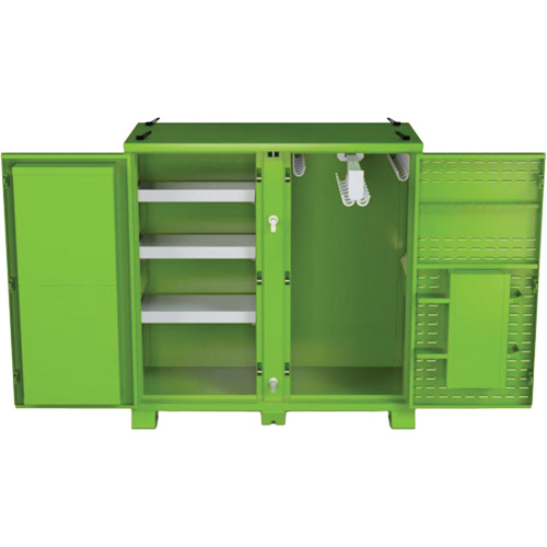 Ventilated Onsite PPE Storage Cabinet, Steel, High-Visibility Lime Green D. Morneault & Fils