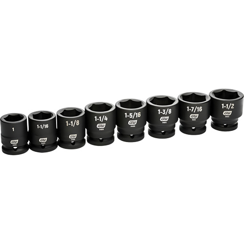 6-Point SAE Socket Set, 8 Pcs, Impact, 3/4" Drive Size D. Morneault & Fils