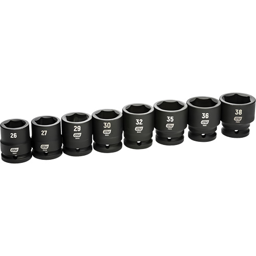 6-Point Metric Socket Set, 8 Pcs, Impact, 3/4" Drive Size D. Morneault & Fils