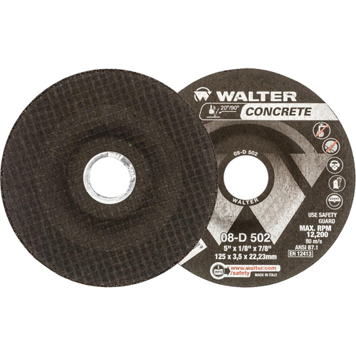 Depressed Centre Grinding Wheels - Concrete Type 27, 5" x 1/8", 7/8" Arbor, Type 27 D. Morneault & Fils