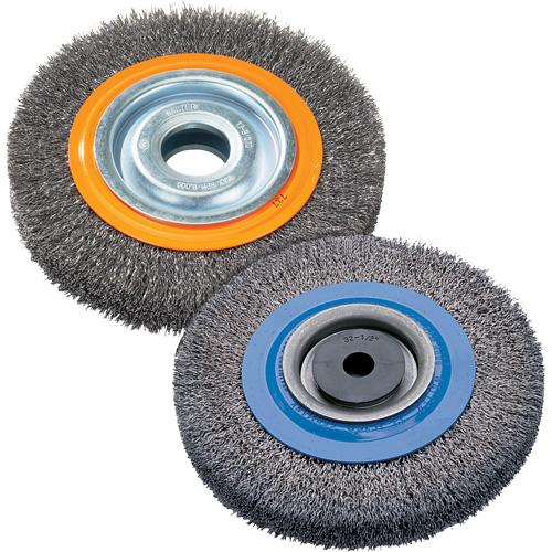 Wire Wheel Brush, 8" Dia., 0.118" Fill, 1-1/4" Arbor D. Morneault & Fils