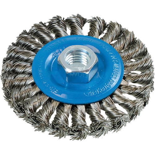 Wide Knotted Wire Wheel Brush, 5/8"-11 Arbor, Steel D. Morneault & Fils