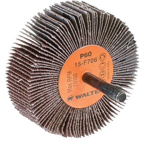 Flap Wheels-Coolcut Flap Wheels, Aluminum Oxide, 60 Grit, 3" x 1" x 1/4" D. Morneault & Fils