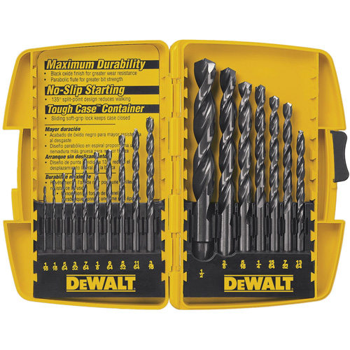 Jobber Drill Bit Set, 17 Pieces, High Speed Steel D. Morneault & Fils