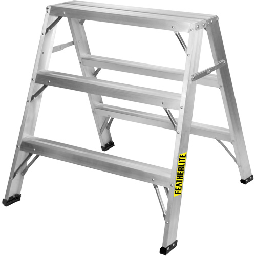 Industrial-Duty Sawhorse, 3' H x 33.3125" W x 31.50" D, 300 lbs. Capacity, Aluminum D. Morneault & Fils