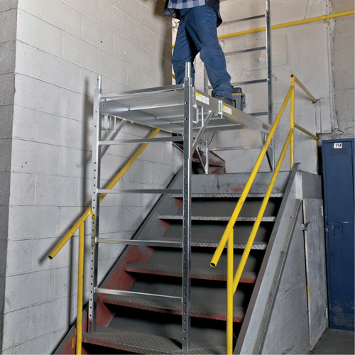 Mobile Work Scaffolding - Maxi Square Scaffolding, Aluminum Frame, 74" D x 75" H D. Morneault & Fils