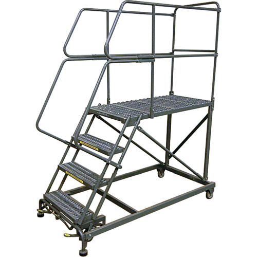 Plateformes de travail mobiles, Acier, 4 Marches, 40" ha, 36" p, 24" Marche, Stri&eacute; D. Morneault & Fils