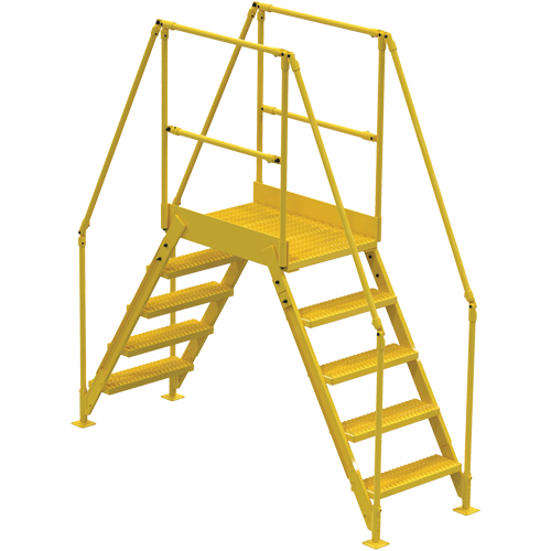 Crossover Ladder, 79 1/2" Overall Span, 50" H x 24" D, 24" Step Width D. Morneault & Fils