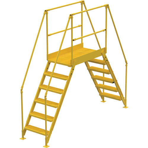 Crossover Ladder, 116" Overall Span, 60" H x 48" D, 24" Step Width D. Morneault & Fils