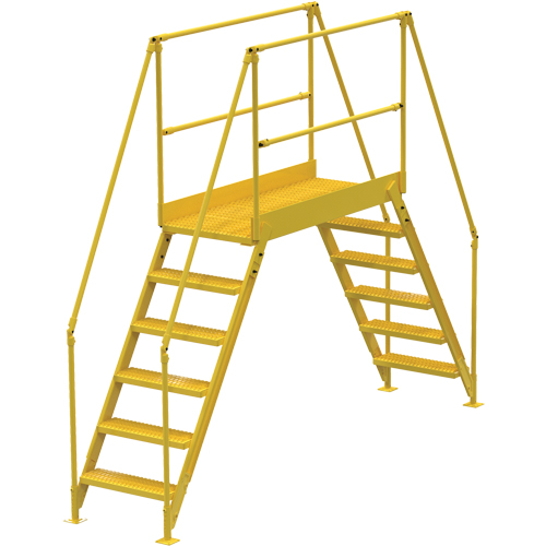 Crossover Ladder, 128" Overall Span, 60" H x 60" D, 24" Step Width D. Morneault & Fils