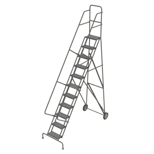 &eacute;chelles roulantes en acier, 11 marches, Largeur de la marche 16", Hauteur de la plateforme 110", Acier D. Morneault & Fils