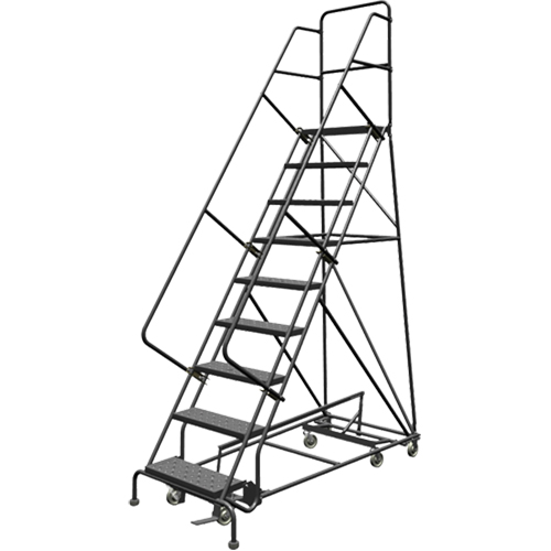 &eacute;chelles roulantes multidirectionnelles, 9 marches, Largeur de la marche 24", Hauteur de la plateforme 90", Acier D. Morneault & Fils