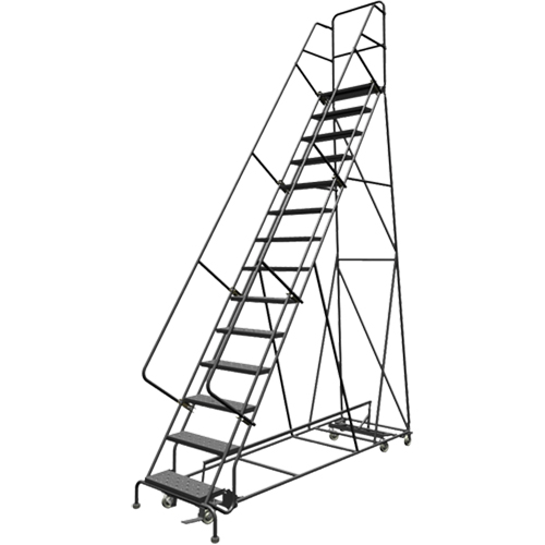 &eacute;chelles roulantes multidirectionnelles, 14 marches, Largeur de la marche 24", Hauteur de la plateforme 140", Acier D. Morneault & Fils