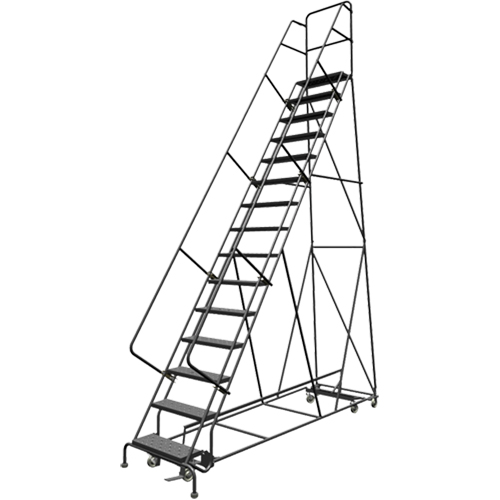 &eacute;chelles roulantes multidirectionnelles, 15 marches, Largeur de la marche 24", Hauteur de la plateforme 150", Acier D. Morneault & Fils