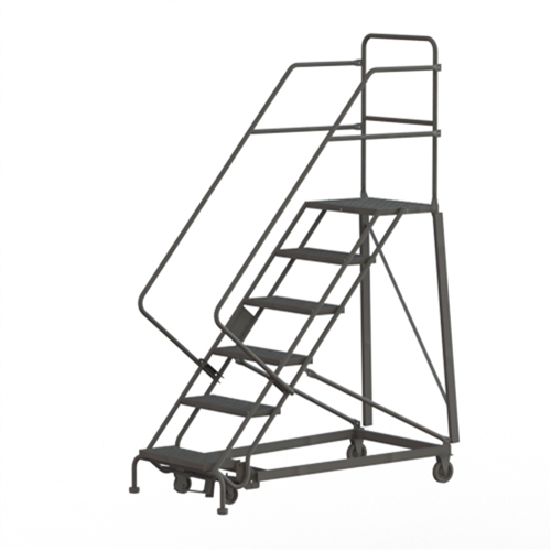 Heavy Duty Safety Slope Ladder, 6 Steps, Perforated, 50° Incline, 60" High D. Morneault & Fils