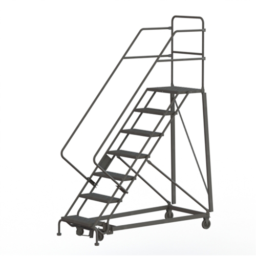Heavy Duty Safety Slope Ladder, 7 Steps, Serrated, 50° Incline, 70" High D. Morneault & Fils