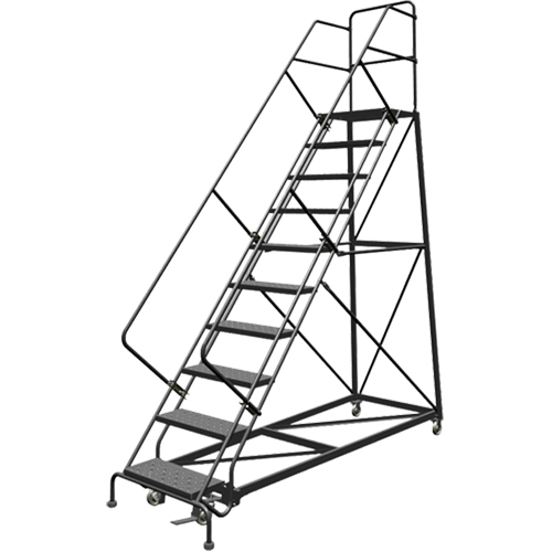 &eacute;chelles en angle de s&eacute;curit&eacute;, 9 marches, Perfor&eacute;, Inclinaison 50°, Hauteur 90" D. Morneault & Fils